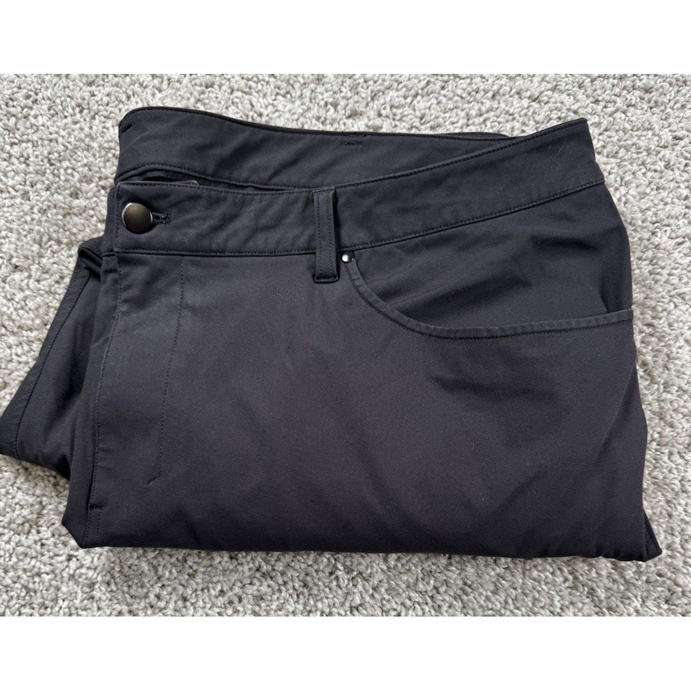 Lululemon Mens‎ ABC Slim Fit 5 Pocket Pants Black Chino 44x25